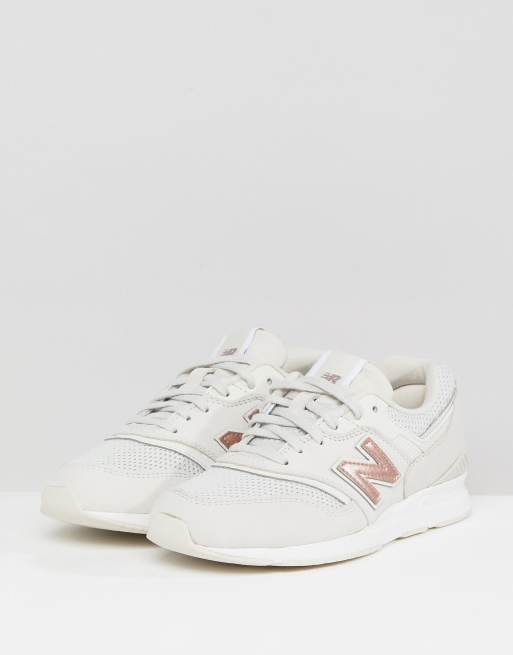 New balance on sale blancas con dorado