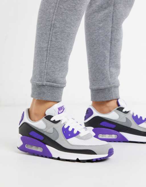 Zapatillas de deporte en blanco y violeta Air Max 90 de Nike