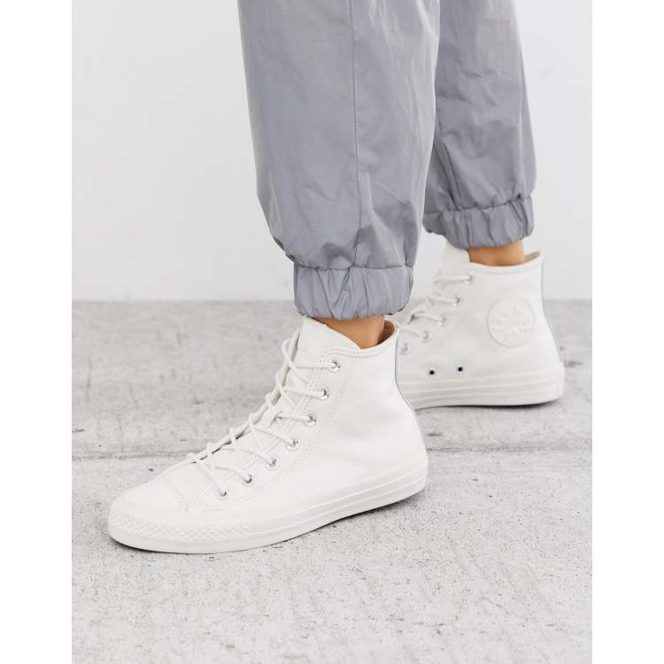 Zapatillas de deporte en cuero blanco vintage Chuck Taylor All