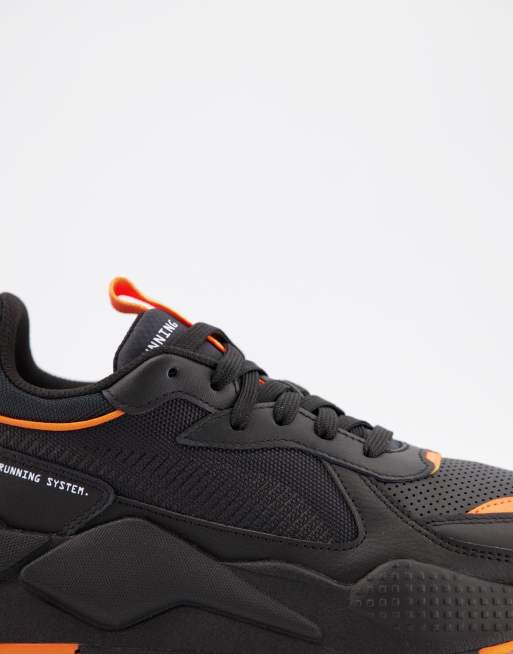 Zapatillas de deporte en negro y naranja RS-X Winterized de Puma ASOS