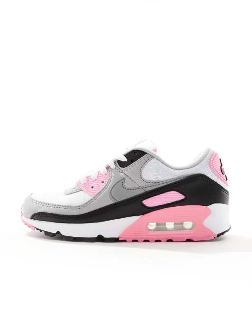 Zapatillas de deporte gris claro y rosas Air Max 90 de Nike