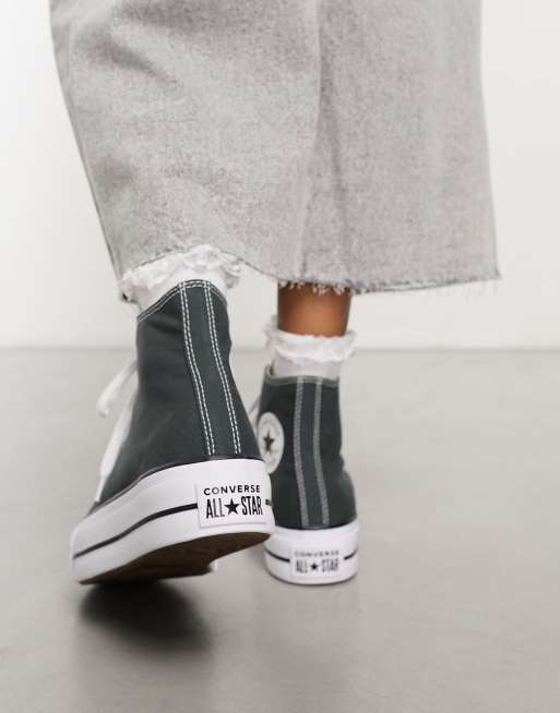 Zapatillas de deporte gris oscuro Chuck Taylor All Star Lift Hi de Converse, 4 de 4