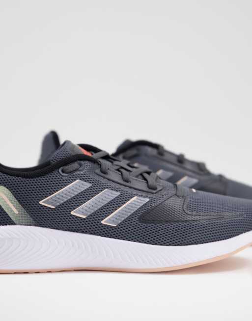 Zapatillas de deporte gris oscuro y beis Falcon 2.0 de adidas Running, 4 de 4