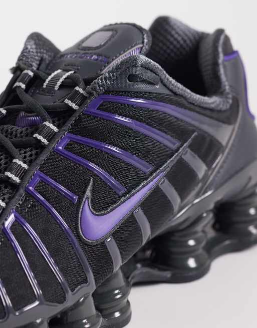 Zapatillas de deporte gris oscuro y moradas Shox TL de Nike, 4 de 5
