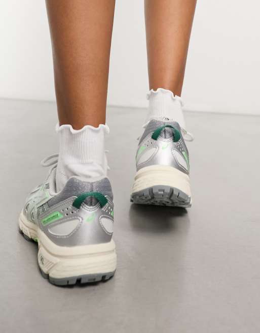 Zapatillas de deporte gris plateado y verdes Gel-Venture 6 de Asics, 3 de 4