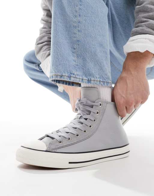 Zapatillas de deporte grises Chuck Taylor All Star Hi de Converse Wide Fit, 3 de 5