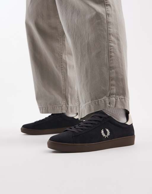 Zapatillas de deporte grises con suela de goma marrón de ante Spencer de Fred Perry, 3 de 5