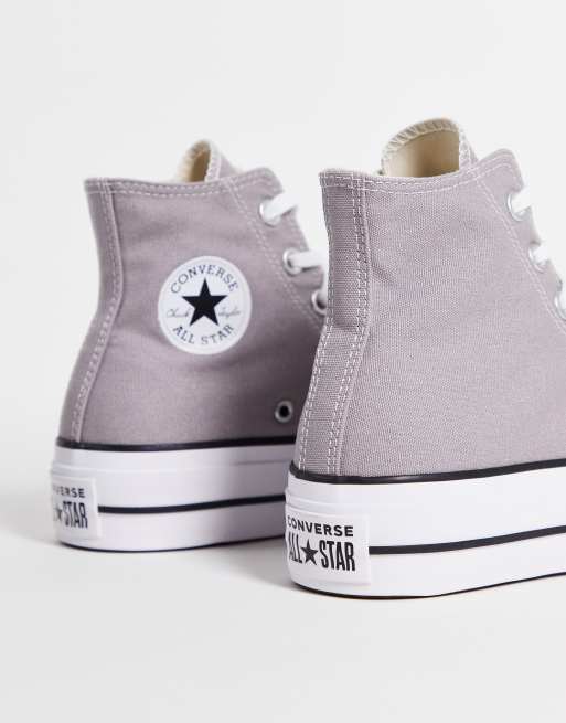 Zapatillas de deporte grises hi top con plataforma Chuck Taylor Hi de Converse