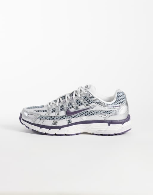 Zapatillas de deporte grises y color metalizado P-6000 de Nike, 1 de 5