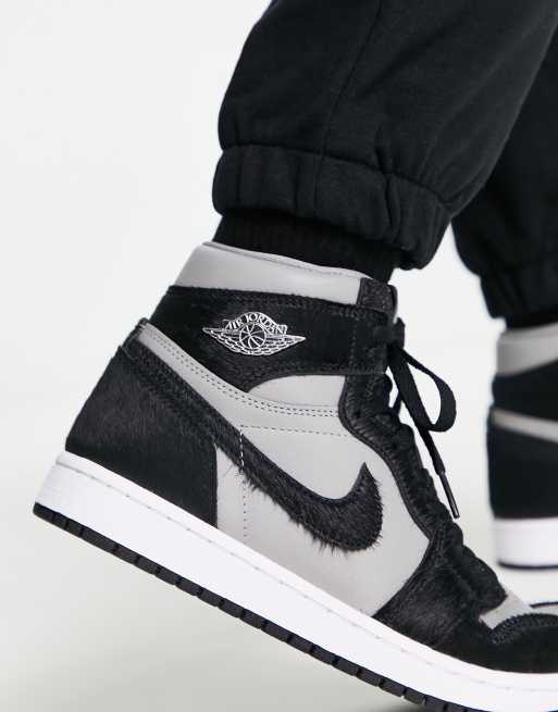 Zapatillas de deporte grises y negras Air Jordan 1 Retro Hi de