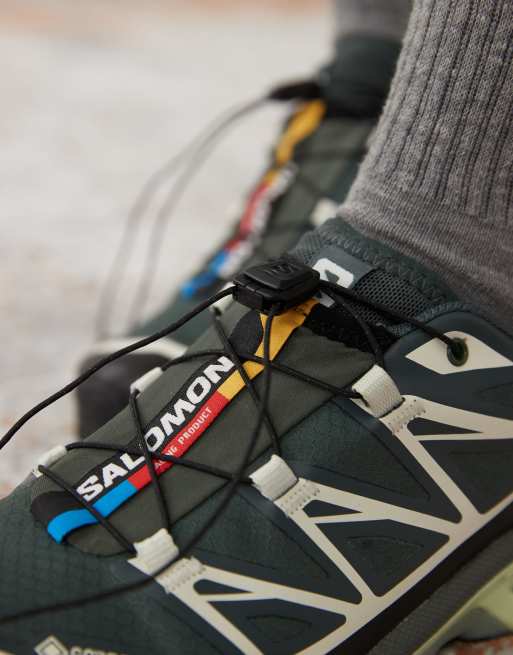 Zapatillas de deporte grises y verde lima XT-6 GTX de Salomon, 4 de 5