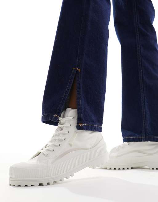 Zapatillas de deporte hi-top beis con suela gruesa de Superga