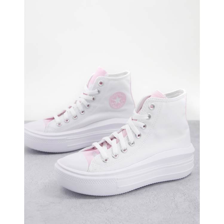 Converse blancas con rosado hotsell