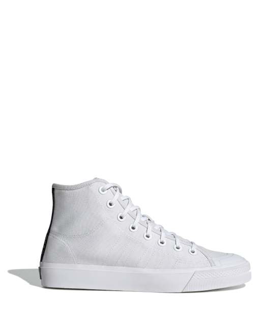 Zapatillas de deporte hi-top blancas y negras Nizza de adidas Originals