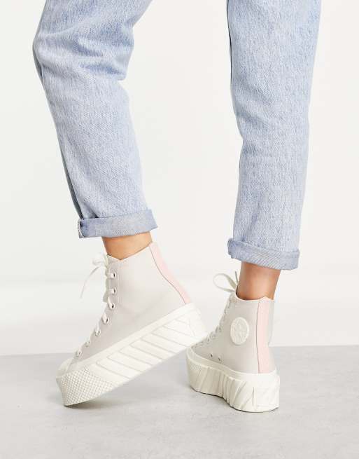 Zapatillas de deporte hi top color piedra con plataforma Chuck Taylor 2X Lift Hi de Converse