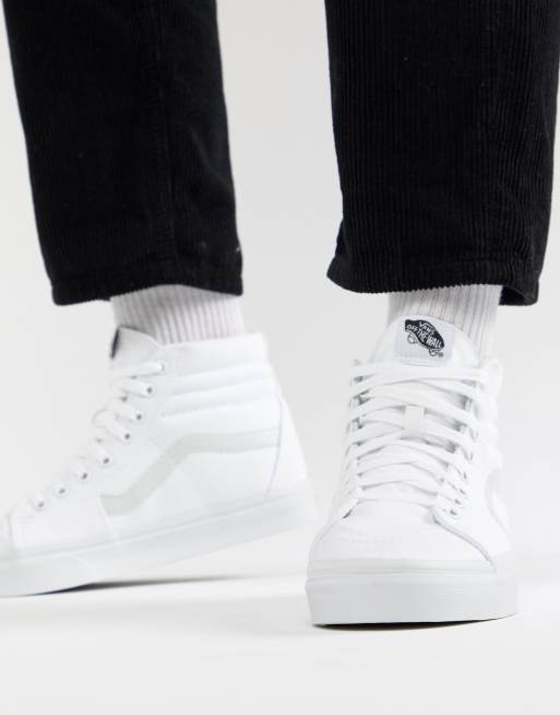 Zapatillas de deporte hi top en triple blanco SK8 de Vans Classic