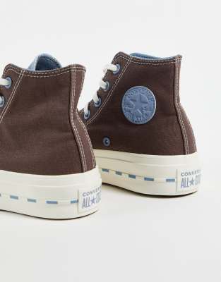 converse plataforma marrones con pelo