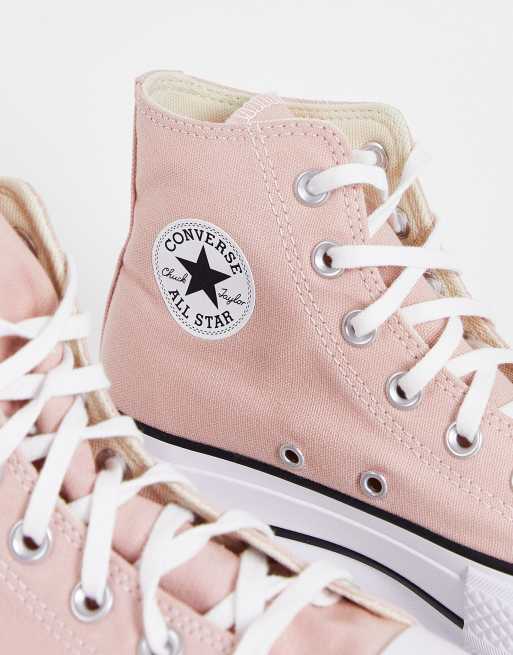 Zapatillas de deporte hi-top rosas con plataforma Chuck Taylor Lift Hi de Converse, 4 de 4