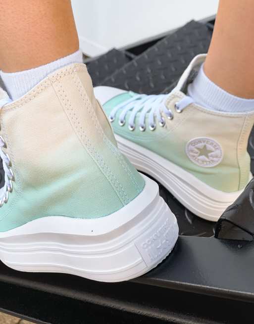 Zapatillas de deporte hi-top verde degradado Chuck Taylor Move Hi de Converse, 3 de 4