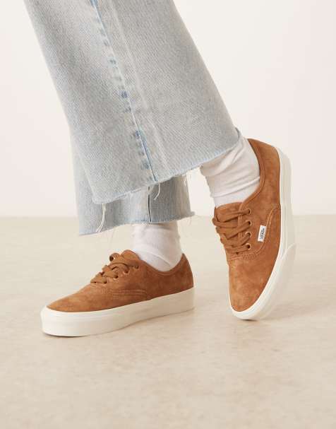 Zapatillas de deporte marrón ardilla con cordones en el mismo tono Pig Suede de Vans Authentic - view 1