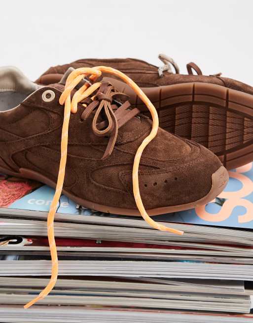 Zapatillas de deporte marrón nogal con cordones de ante Myr-aa de Bronx, 5 de 5