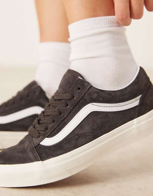 Zapatillas de deporte marrón oscuro de ante Pig Suede Old Skool de Vans, 3 de 5