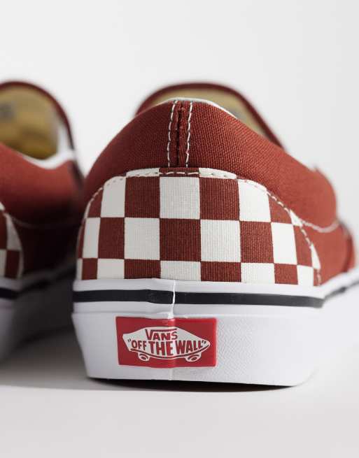 Zapatillas de deporte marrones a cuadros dameros Slip-On de Vans, 3 de 5