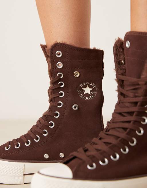 Zapatillas de deporte marrones con detalle plegado Chuck Taylor All Star Lift de Converse, 4 de 5