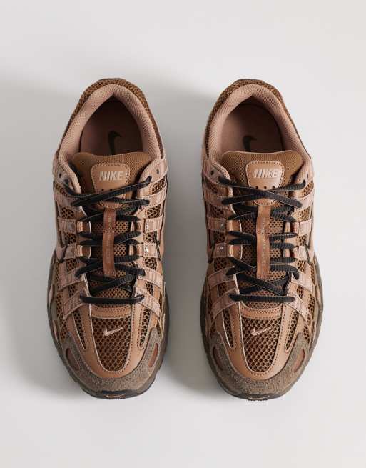 Zapatillas de deporte marrones de ante P-6000 de Nike, 3 de 5
