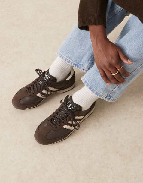 Zapatillas de deporte marrones y crema con detalle de costuras SL 72 OG de adidas Originals - view 1