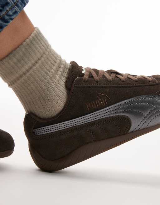 Zapatillas de deporte marrones y plateado metalizado Speedcat Lux de PUMA, 4 de 5