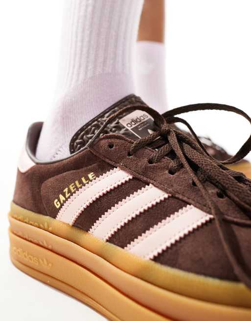 Zapatillas de deporte marrones y rosas Gazelle Bold de adidas