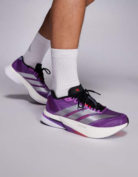 Zapatillas de deporte moradas y plateadas Adizero Boston 13 de adidas Running - view 1