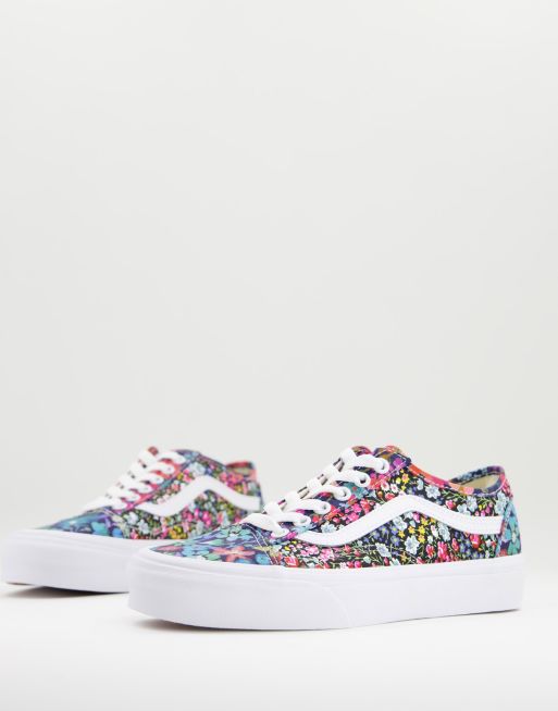 Zapatillas de deporte multicolores de tejido con estampado Liberty Old Skool Tapered de Vans X Liberty
