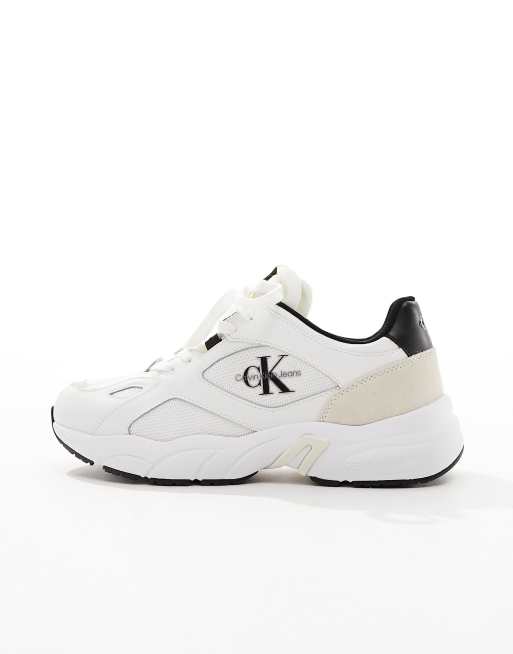 Zapatillas de deporte multicolores estilo retro con cordones de cuero de Calvin Klein Jeans