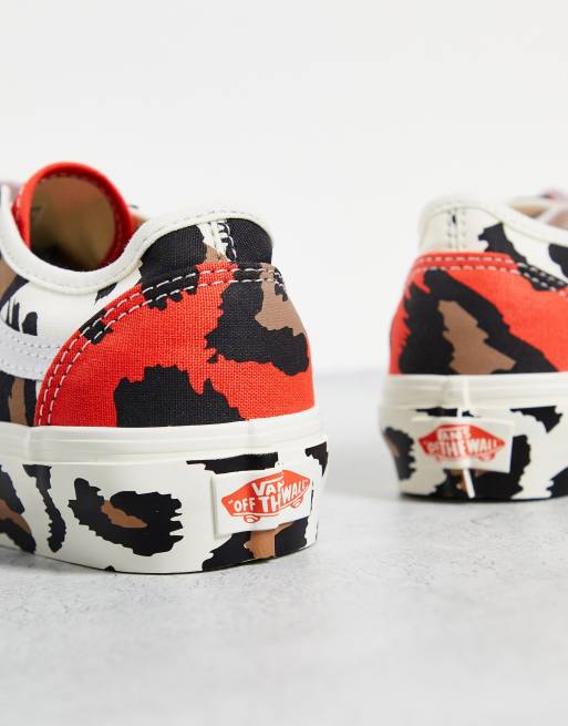 Zapatillas de deporte naranjas con estampado de leopardo UA Old Skool Tapered de Vans