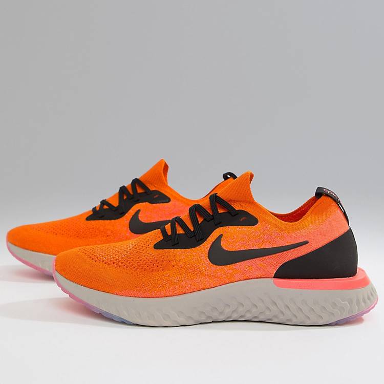 estante horizonte Prohibición Zapatillas de deporte naranjas Epic React Flyknit aq0067-800 de Nike  Running | ASOS