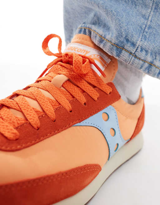 Zapatillas de deporte naranjas y azul cielo Trainer 80 de Saucony, 3 de 5