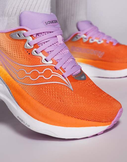 Zapatillas de deporte naranjas y moradas para correr Ride 19 de Saucony, 3 de 5