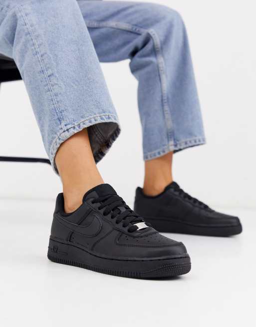 Zapatillas de deporte de ante negras con suela de goma Air Force 1 '07 de  Nike