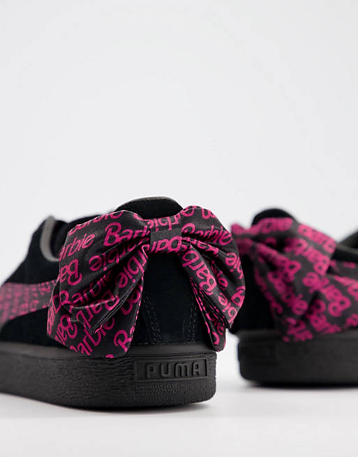 Zapatillas de deporte negras clásicas de ante de Puma x Barbie