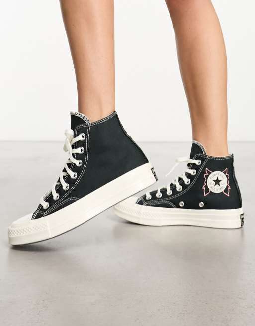 Zapatillas de deporte negras con bordados Chuck Taylor 70 de Converse