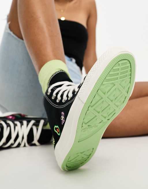 Converse 2025 flores verde