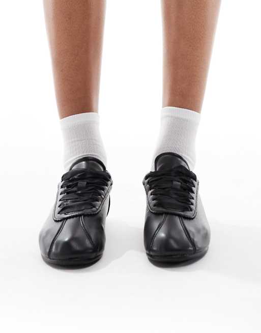 Zapatillas de deporte negras con cordones de cinta Toffee de SEQWL, 3 de 5