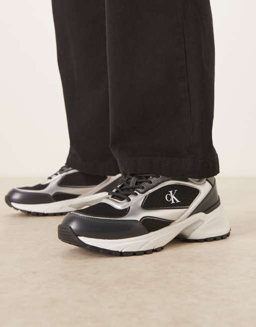 Zapatillas de deporte negras con detalle plateado y cordones de malla Hike Runner de Calvin Klein Jeans 