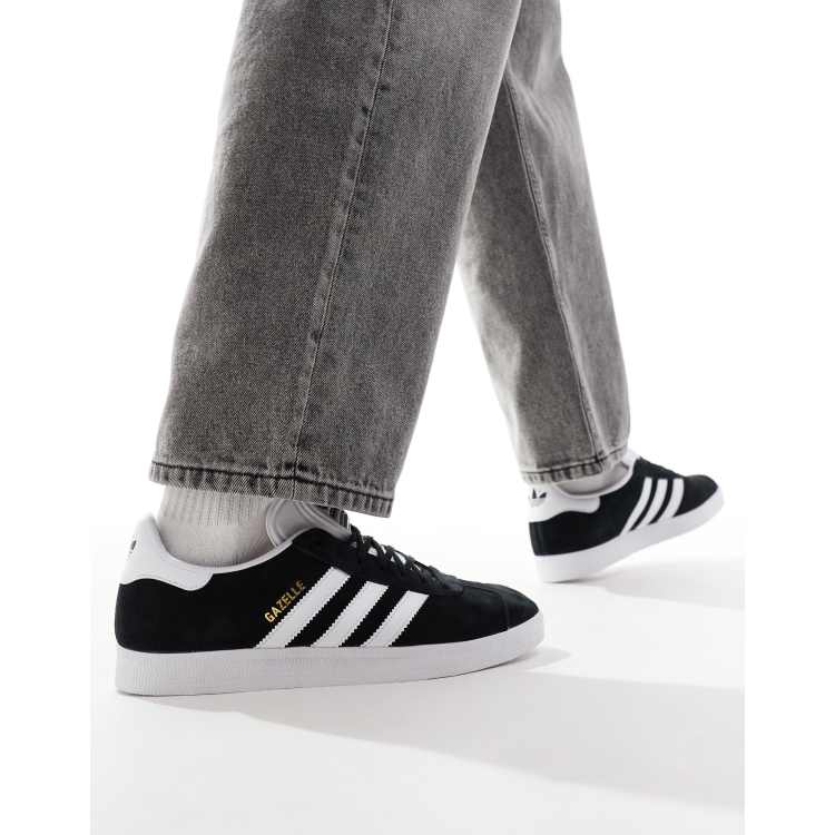 Zapatillas de deporte negras con detalles blancos Gazelle de adidas Originals