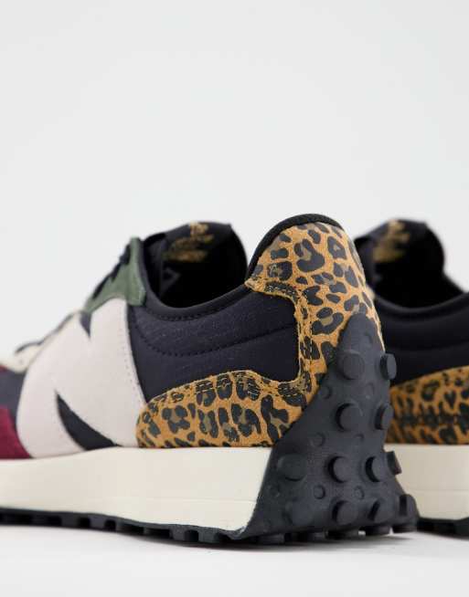 Zapatillas de deporte negras con dise o color block con estampado animal 327 exclusivas en ASOS de New Balance