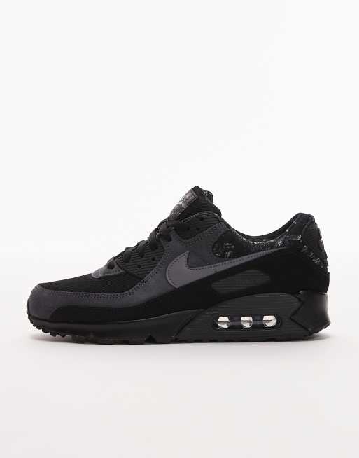 Zapatillas de deporte negras con estampado de camuflaje de árbol Air Max 90 de Nike, 2 de 5