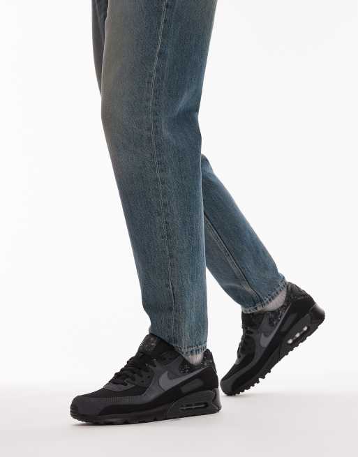Zapatillas de deporte negras con estampado de camuflaje de árbol Air Max 90 de Nike, 5 de 5