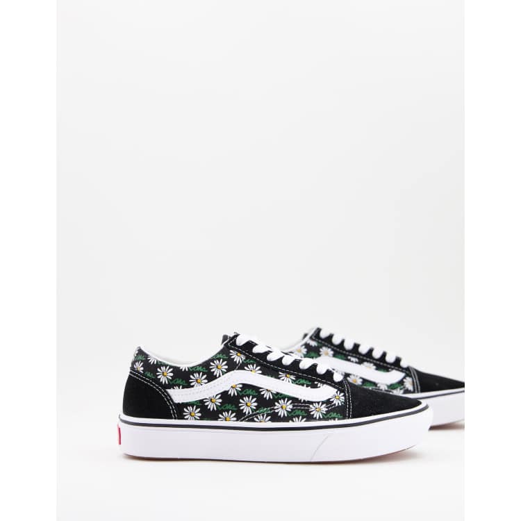 Vans negras outlet flores